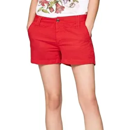 spodenki-damskie-pepe-jeans-balboa-bawelniane-czerwone