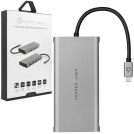 hub-usb-c-12w1-pepper-jobs-2x-hdmi-display-port-4xusb-sd-tf-rj-45-pd-100w