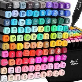 markery-alkoholowe-100-szt-flamastry-mazaki-pisaki-dwustronne-pro-torba