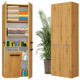 szafka-lazienkowa-60cm-regal-slupek-z-koszem-na-pranie-polki-dab-artisan
