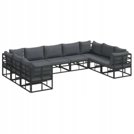 zestaw-sof-na-ogrod-z-poduszka-9-pcs-czarny-aluminium
