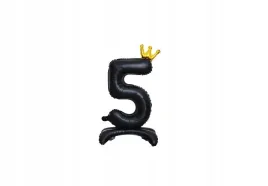 balon-foliowy-stojacy-cyfra-5-czarna-z-korona-85-cm