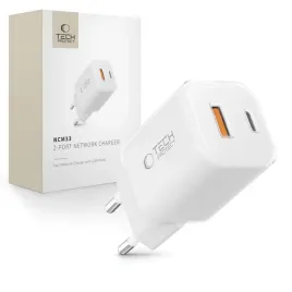 tech-protect-ncm33w-2-port-network-charger-pd33w-qc3-0-white
