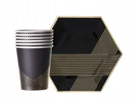 komplet-czarny-w-zlote-paski-talerzyki-kubki-12-elementow