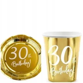 komplet-kubeczki-talerzyki-zlote-30-urodziny-30th-birthday-12-elementow