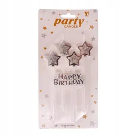 swieczka-urodzinowa-na-tort-srebrne-gwiazdki-4-szt-napis-happy-birthday