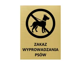 zakaz-wyprowadzania-psow-zlota-grawerowana-tabliczka-zakazu-20x15cm