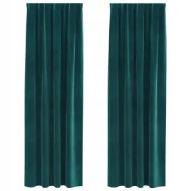 zaslony-z-zaslonami-2-pcs-ciemnozielony-140-x-260-cm-aksamit