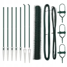 ogrodzenie-z-slupkami-zielony-1-x-10-m-stal-pokryta-pcv