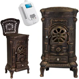 piec-piecyk-koza-kominek-10kw-brown-na-drewno-brytkiet-120mm-retro-style