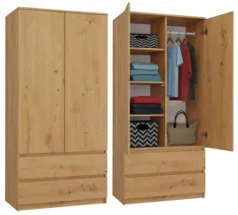 szafa-garderoba-90x180-cm-z-polkami-i-szufladami-na-ubrania-dab-artisan