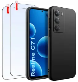 zestaw-etui-do-realme-c71-matowe-czarne-silikon-2-sztuki-szklo-9h