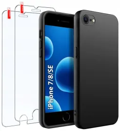 zestaw-etui-do-iphone-7-or-8or-se-or-matowe-czarne-silikon-slim-2-sztuki-szklo