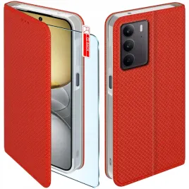 etui-z-klapka-do-realme-c75-zamykane-czerwone-futeral-szklo-9h