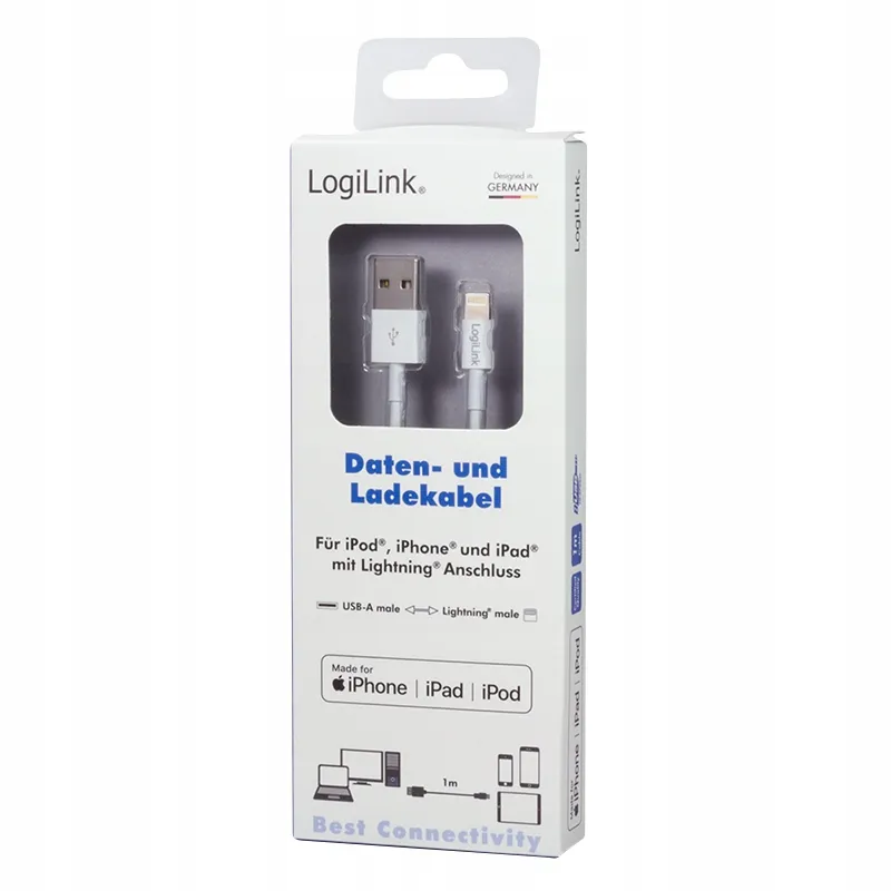 kabel-logilink-usb-apple-lightning-1-m-bialy