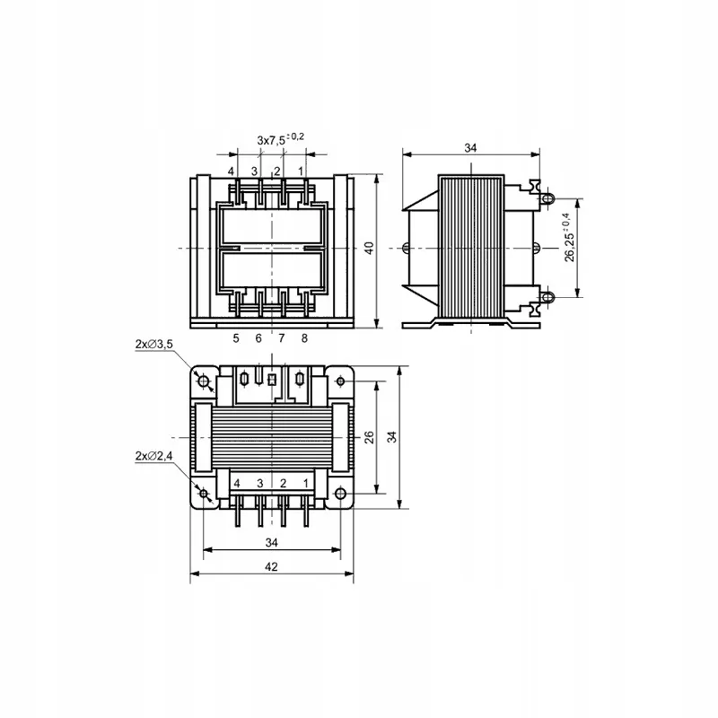 transformator-4va-230vac-12v-0-34a-indel