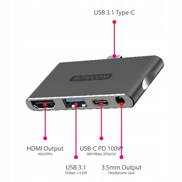 hub-usb-sitecom-cn-392-4-portow-producent-sitecom-liczba-portow-4