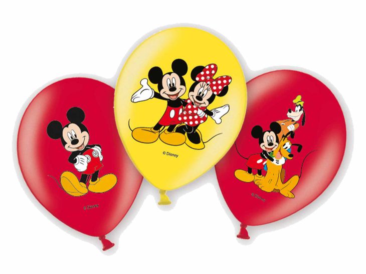 Balony urodzinowe Myszka Mickey - 27 cm - 6 szt