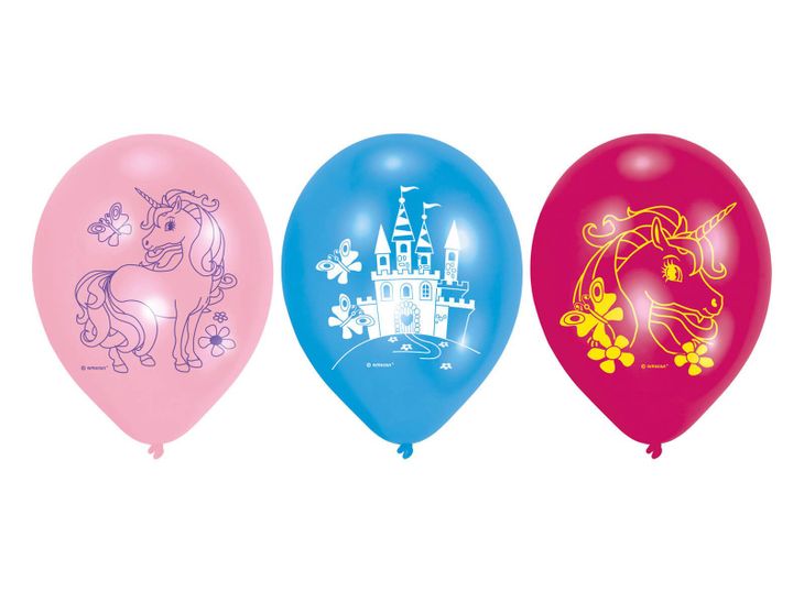 Balony urodzinowe Jednorożec - 23 cm - 6 szt.
