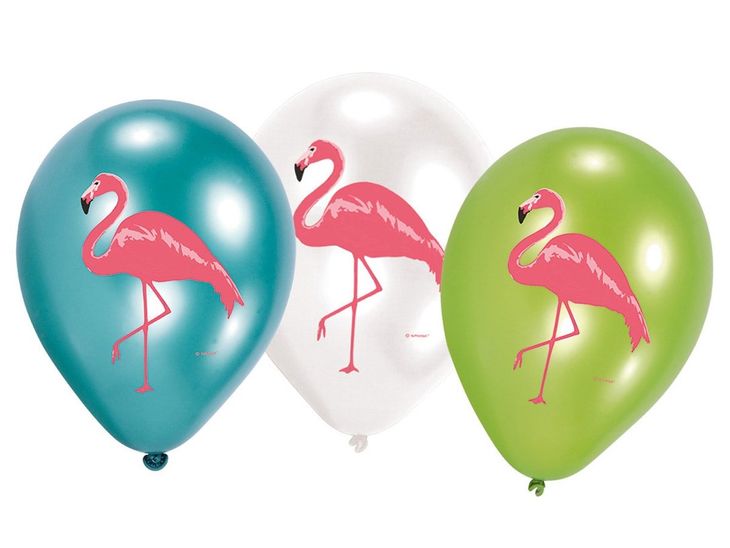 Balony urodzinowe Flamingi - 6 szt.