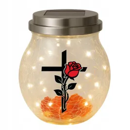 znicz-solarny-led-lampion-na-grob-statuetka-na-cmentarz-roza-krzyz-nagrobny