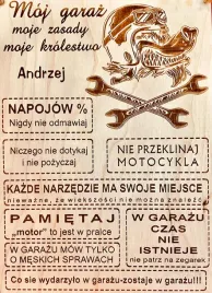 zasady-garazu-tablica-drewniana-grawer-laser