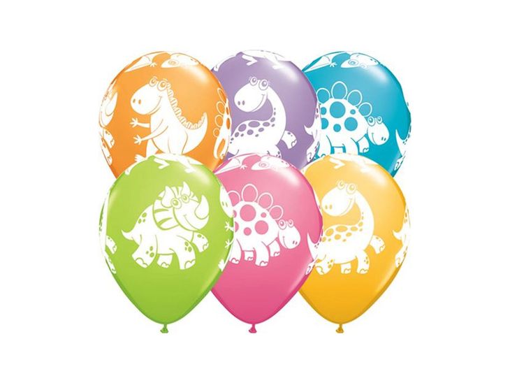 Balony urodzinowe Dinozaury - 30 cm - 6 szt