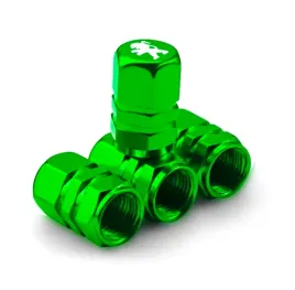 zielone-nowoczesne-nakretki-na-wentyle-peugeot-premium-trwale-logo-peugeot