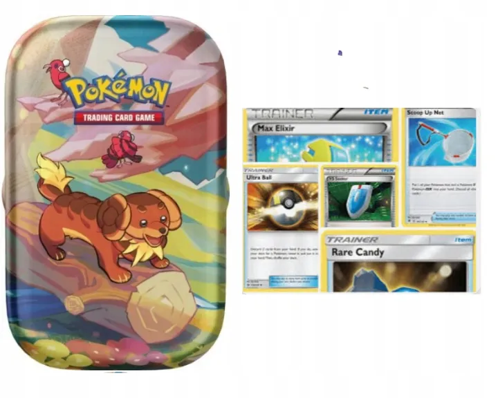 Pokemon TCG – Mini Tin Vibrant Paldea Daschbun + Naklejka +20 Kart Trenerów