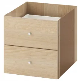 ikea-wklad-z-2-szufladami-kallax-33x33cm-dab-bejca