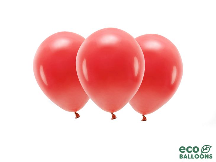 EKO Balony lateksowe pastelowe czerwone - duże - 10 szt.