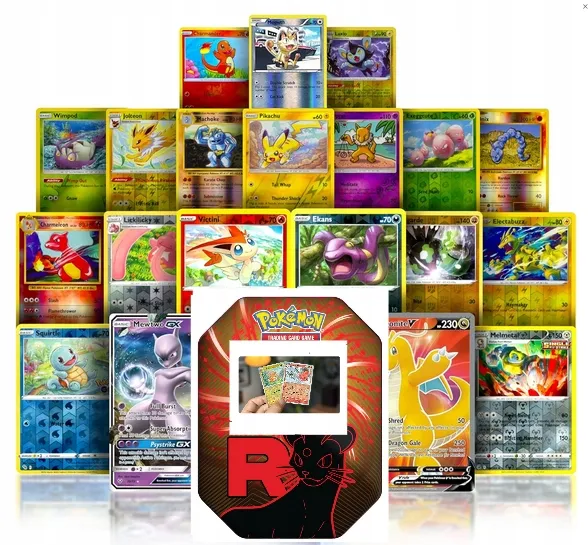 Zestaw Pokemon ELEMENTAL MASTERS 80 kart+puszka|holo rare PERSJAN SAG