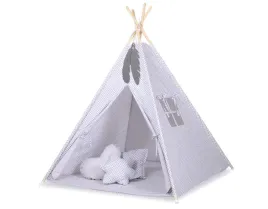namiot-tipi-dla-dzieci-zawieszki-piora-mini-rozeta-szara
