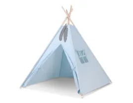 namiot-tipi-dla-dzieci-zawieszki-piora-niebieski