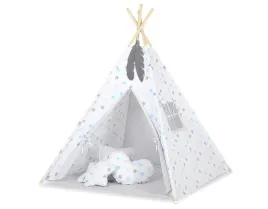 namiot-tipi-dla-dzieci-mata-poduszki-zawieszki-piora-gwiazdy-niebie