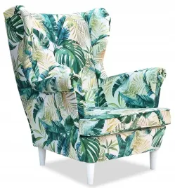 fotel-uszak-ari-print-skandynawski-family-meble-monstera-zielona-biala