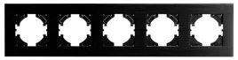 viplast-ramka-pieciokrotna-wlacznika-gniazdka-szczotkowane-aluminium-czarna