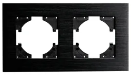 viplast-ramka-podwojna-wlacznika-gniazdka-szczotkowane-aluminium-czarna