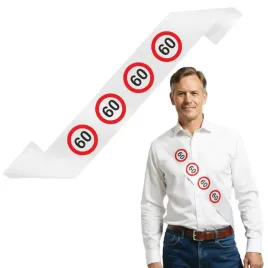 szarfa-urodzinowa-traffic-birthday-60-urodziny-bialy-160-cm