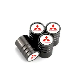 metalowe-nakretki-na-wentyle-czarny-chrom-z-logo-mitsubishi-solidne