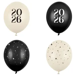 balony-happy-new-year-2026-czarno-kremowy-partydeco-12-50-szt