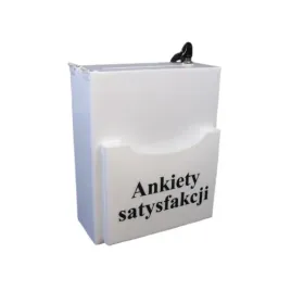 urna-skrzynka-25x10x30cm-z-plexi-mlecznej-z-kieszonka-z-nadrukiem-ankiety
