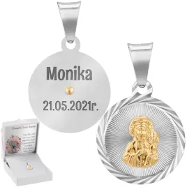 srebrny-medalik-z-matka-boska-czestochowska-grawer