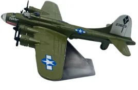 samolot-boeing-b-17-flying-fortress-model-podstawka-metal-motormax-zielony