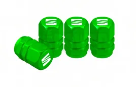 seat-zielone-nowoczesne-nakretki-na-wentyle-seat-premium-trwale-z-logo-seat