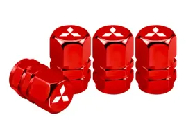 tuningowe-czerwone-nakretki-na-wentyle-mitsubishi-sportowe-logo-mitsubishi