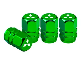 zielone-nowoczesne-nakretki-na-wentyle-mitsubishi-premium-logo-mitsubishi