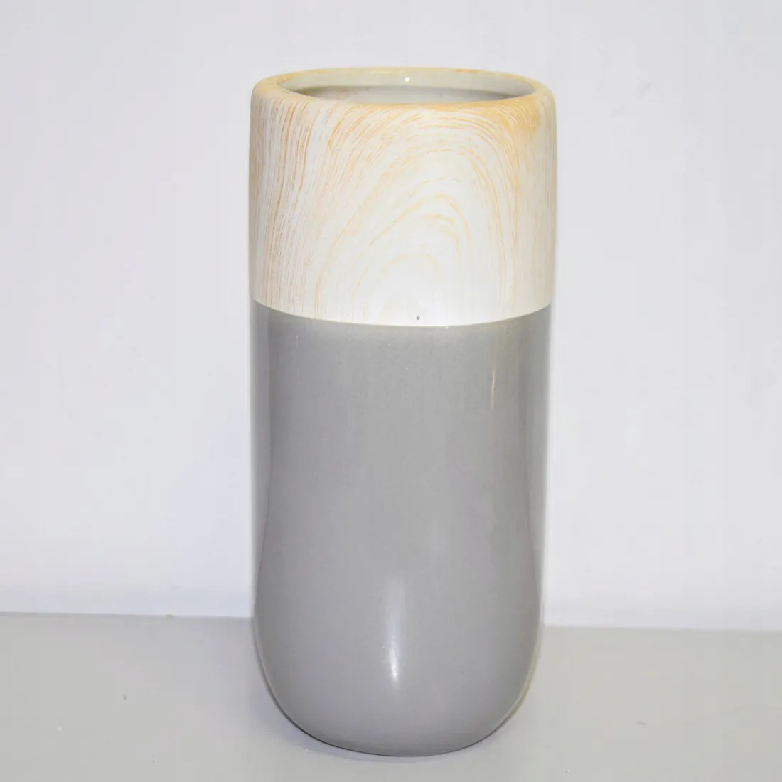 wazon-9x20cm-szary-bezowy-stan-nowy