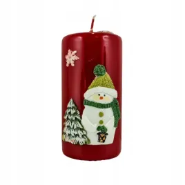 swieca-ozdobna-12cm-happy-snowman-czerwona