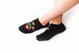 stopki-frotte-abs-damskie-folk-wzory-lowickie-czarne-35-37